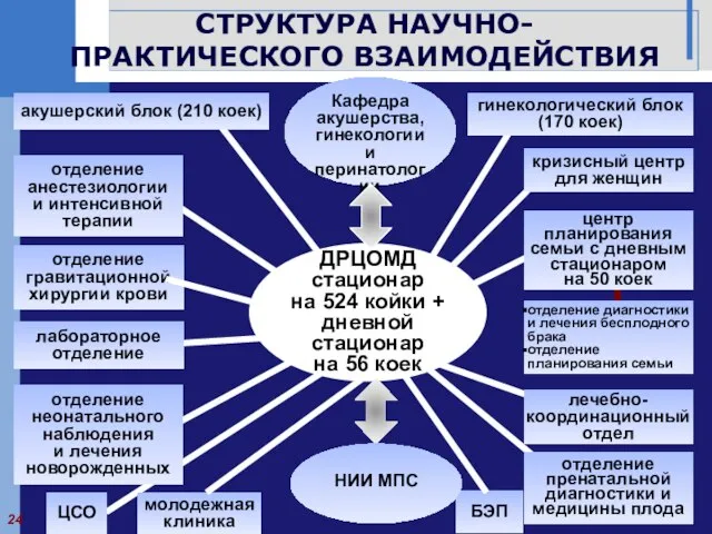 акушерский блок (210 коек) гинекологический блок (170 коек) Кафедра акушерства, гинекологии и