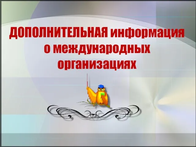 ДОПОЛНИТЕЛЬНАЯ информация о международных организациях