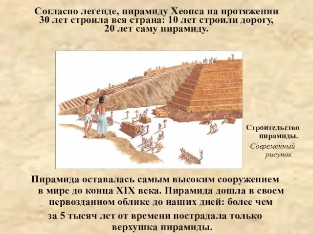 Согласно легенде, пирамиду Хеопса на протяжении 30 лет строила вся страна: 10