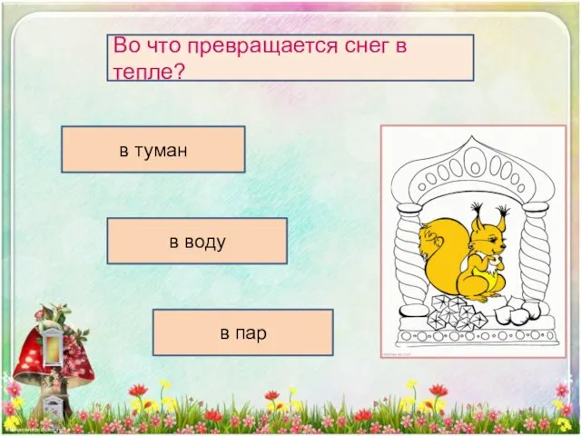 в туман в воду в пар Во что превращается снег в тепле?