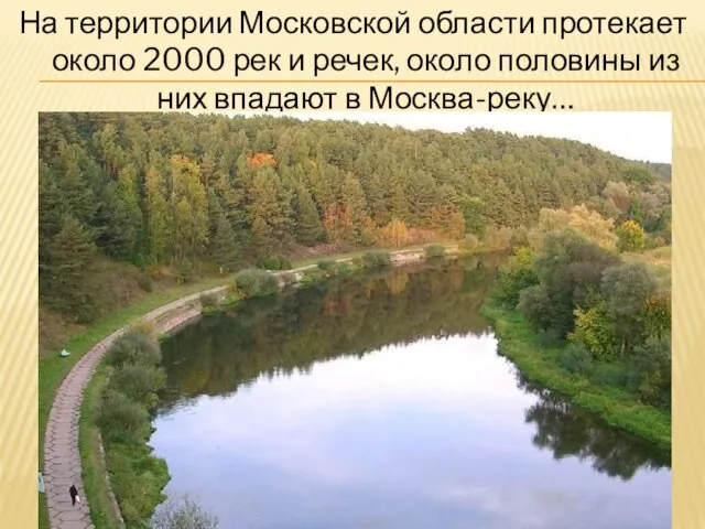 На территории Московской области протекает около 2000 рек и речек, около половины