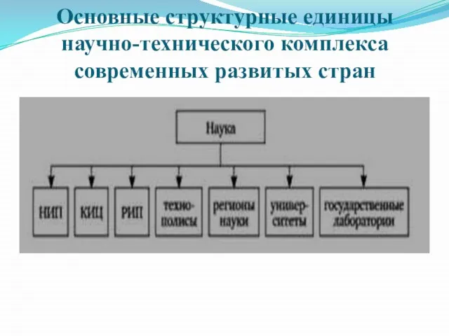 Основные структурные единицы научно-технического комплекса современных развитых стран