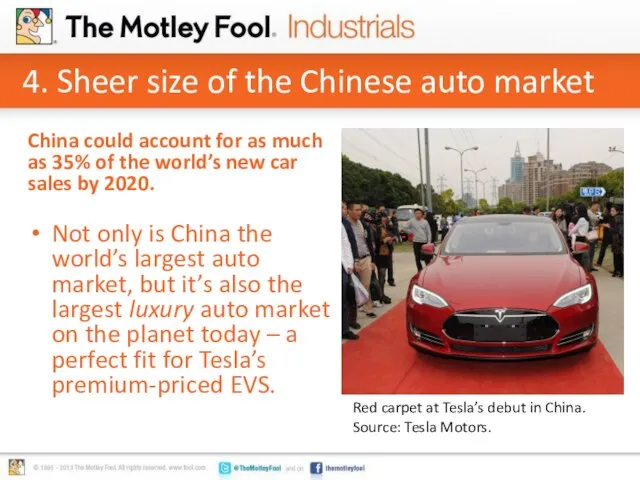 4. Sheer size of the Chinese auto market Not only is China