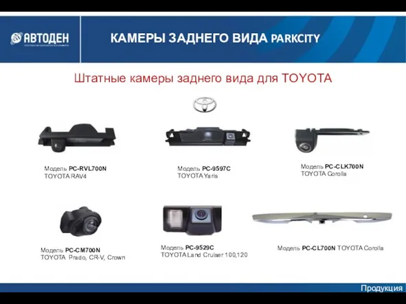 Штатные камеры заднего вида для TOYOTA Модель PC-9597C TOYOTA Yaris Модель PC-CL700N