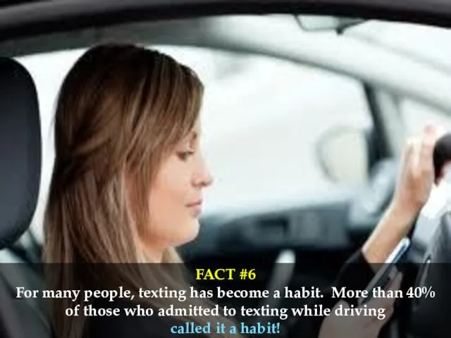 FACT #6 For many people, texting has become a habit. More than