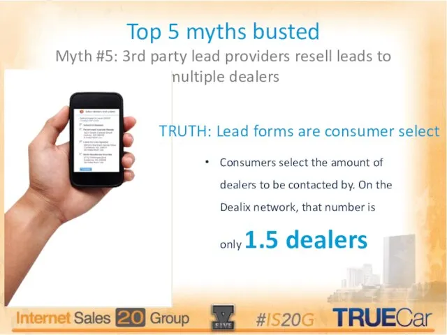 Top 5 myths busted Myth #5: 3rd party lead providers resell leads