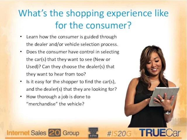 What’s the shopping experience like for the consumer? Learn how the consumer