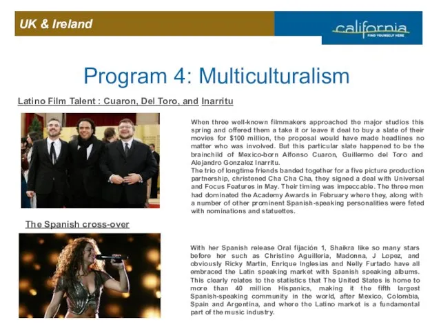 Program 4: Multiculturalism Latino Film Talent : Cuaron, Del Toro, and Inarritu