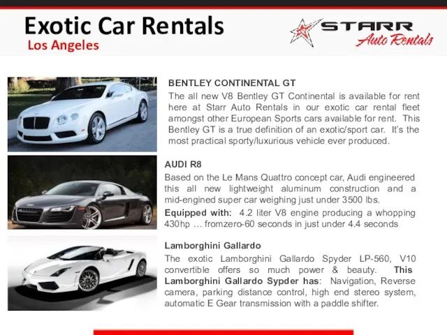Exotic Car Rentals BENTLEY CONTINENTAL GT The all new V8 Bentley GT
