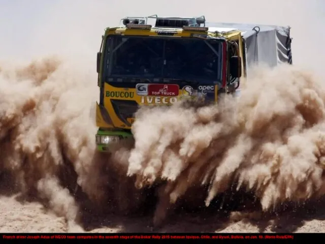 French driver Joseph Adua of IVECO team competes in the seventh stage