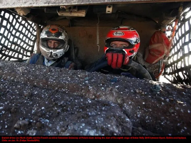 Danish driver Jes Munk (right) and his French co-driver Sebastien Delaunay of