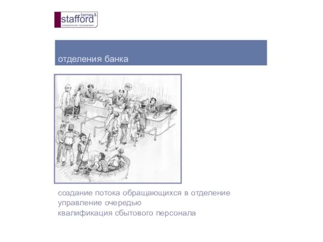отделения банка создание потока обращающихся в отделение управление очередью квалификация сбытового персонала