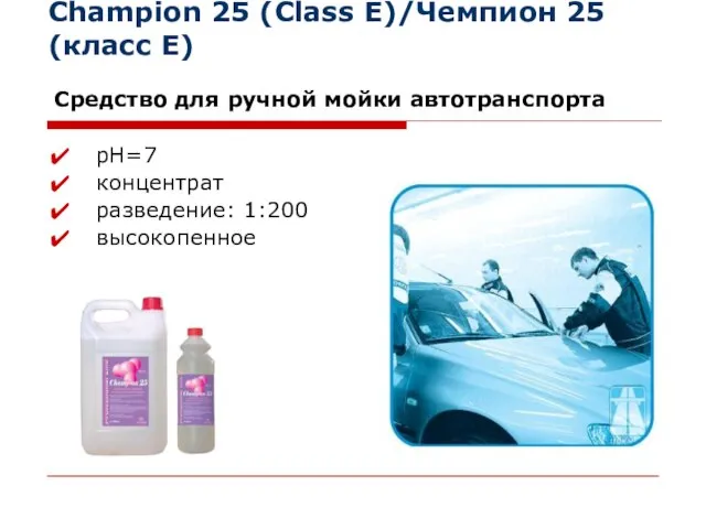 Champion 25 (Class Е)/Чемпион 25 (класс Е) Средство для ручной мойки автотранспорта