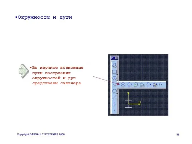 Окружности и дуги Вы изучите возможные пути построения окружностей и дуг средствами скетчера