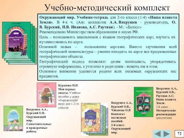 72 Учебно-методический комплект Окружающий мир. Учебник-тетрадь для 2-го класса (1-4) «Наша планета