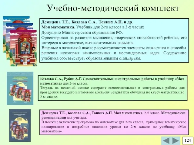 Учебно-методический комплект Демидова Т.Е., Козлова С.А., Тонких А.П. и др. Моя математика.