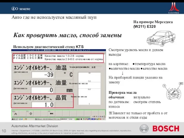④О замене Internal | Department | 1/7/2008 | JA/STM1 | © Bosch