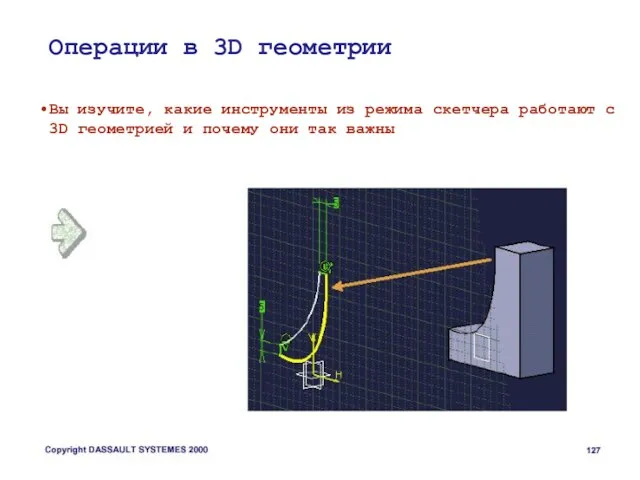 Операции в 3D геометрии Вы изучите, какие инструменты из режима скетчера работают