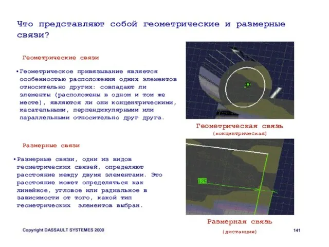 Что представляют собой геометрические и размерные связи? Геометрические связи Геометрическое привязывание является