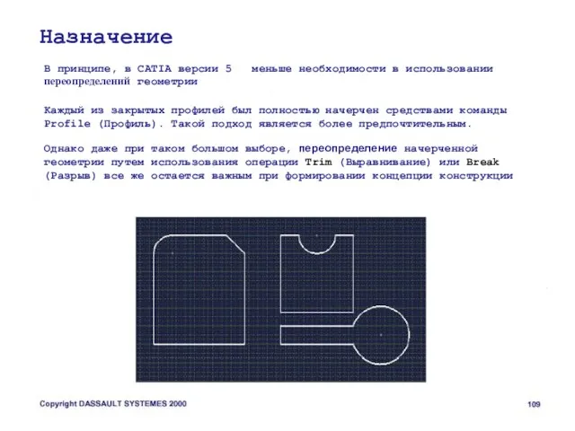 Назначение В принципе, в CATIA версии 5 меньше необходимости в использовании переопределений