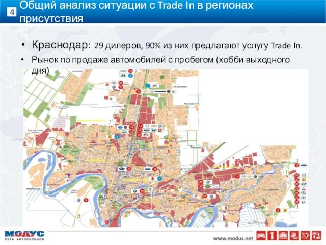 Общий анализ ситуации с Trade In в регионах присутствия Краснодар: 29 дилеров,