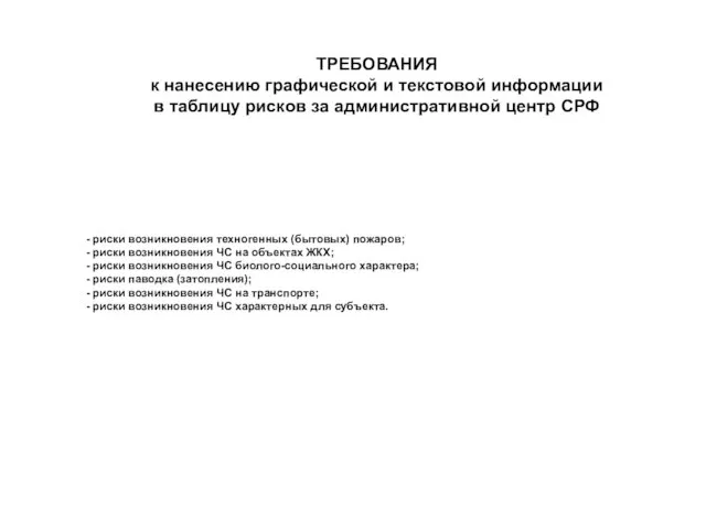 - риски возникновения техногенных (бытовых) пожаров; - риски возникновения ЧС на объектах