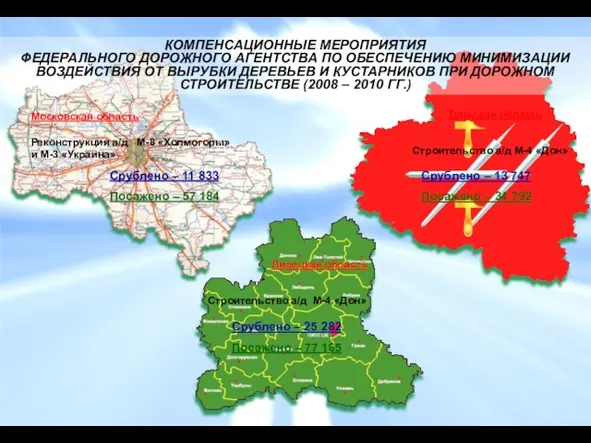 Московская область Реконструкция а/д М-8 «Холмогоры» и М-3 «Украина» Срублено – 11