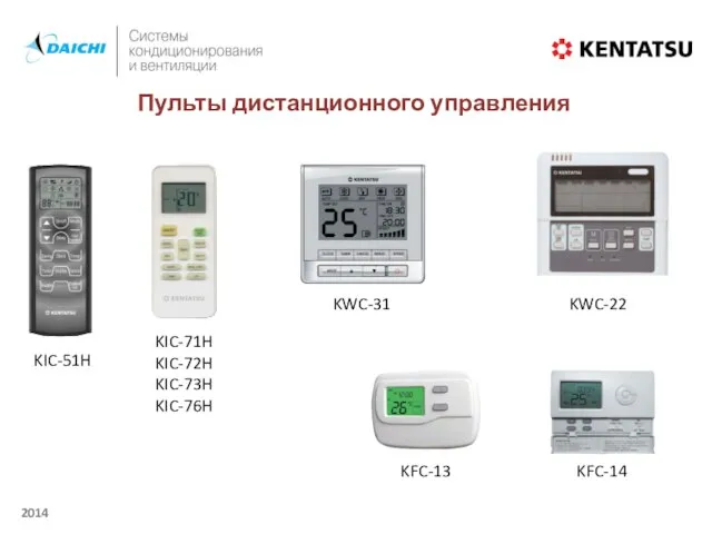 Пульты дистанционного управления KIC-51H KIC-71H KIC-72H KIC-73H KIC-76H KWC-31 KWC-22 KFC-13 KFC-14