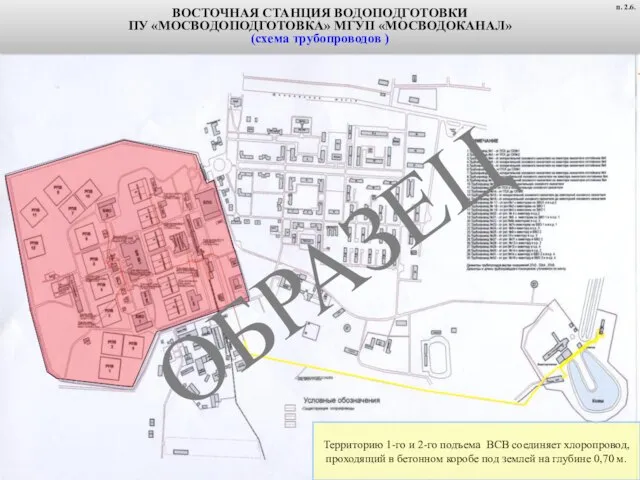 Территорию 1-го и 2-го подъема ВСВ соединяет хлоропровод, проходящий в бетонном коробе