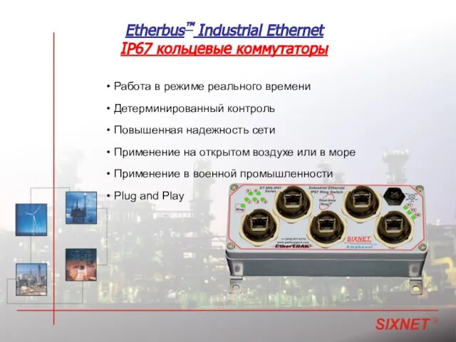 Etherbus™ Industrial Ethernet IP67 кольцевые коммутаторы Работа в режиме реального времени Детерминированный