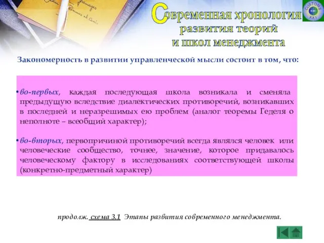 Закономерность в развитии управленческой мысли состоит в том, что: во-первых, каждая последующая