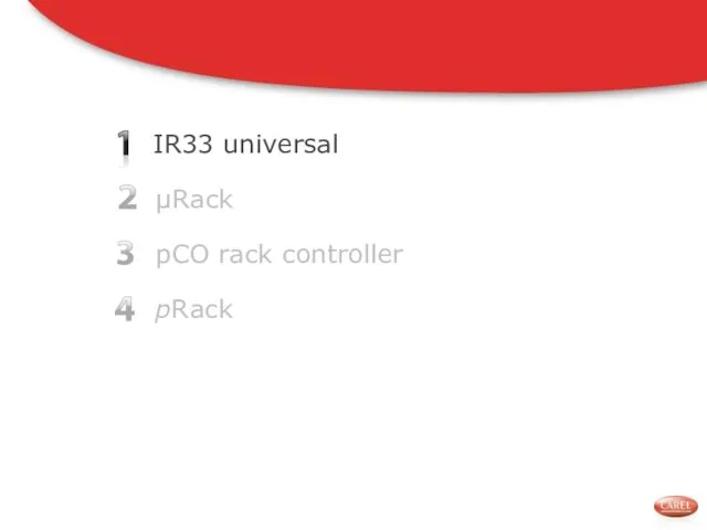 IR33 universal pCO rack controller pRack μRack