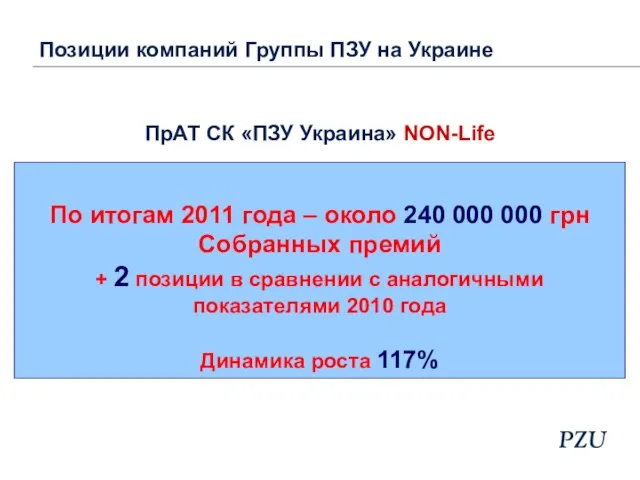 По итогам 2011 года – около 240 000 000 грн Собранных премий