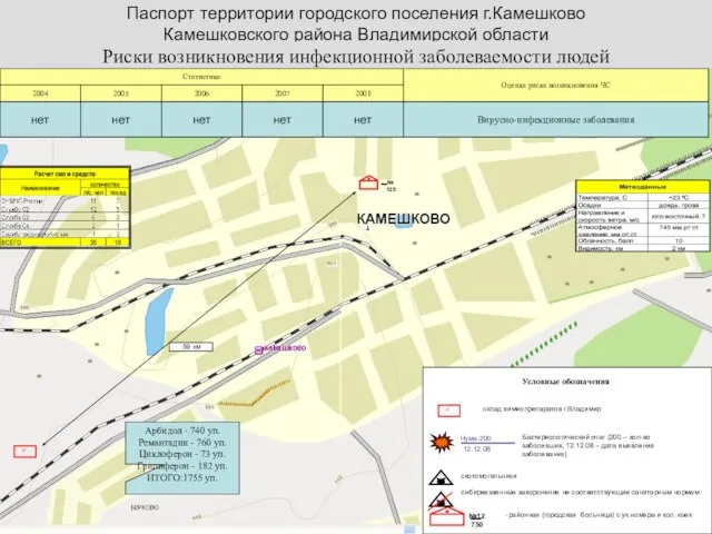 Паспорт территории городского поселения г.Камешково Камешковского района Владимирской области Риски возникновения инфекционной