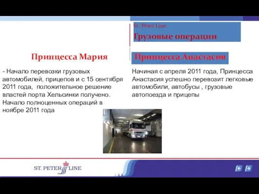 Принцесса Мария - Начало перевозки грузовых автомобилей, прицепов и с 15 сентября