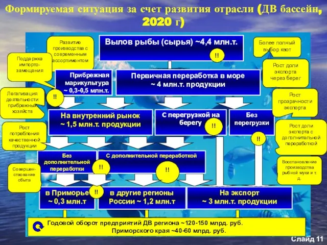 Формируемая ситуация за счет развития отрасли (ДВ бассейн, 2020 г) Слайд