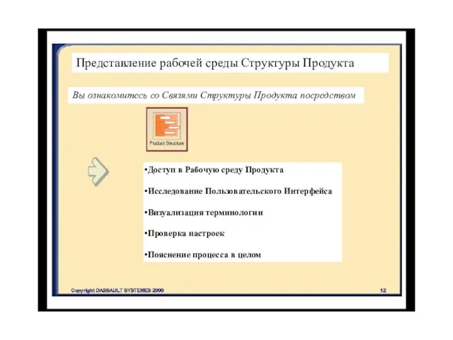 Представление рабочей среды Структуры Продукта Вы ознакомитесь со Связями Структуры Продукта посредством