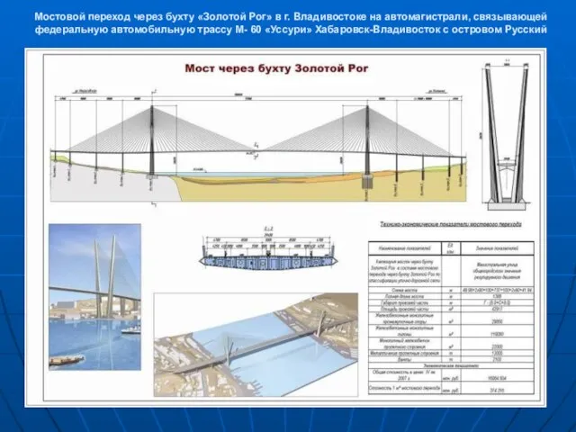 Мостовой переход через бухту «Золотой Рог» в г. Владивостоке на автомагистрали, связывающей