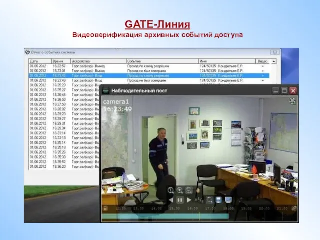 GATE-Линия Видеоверификация архивных событий доступа