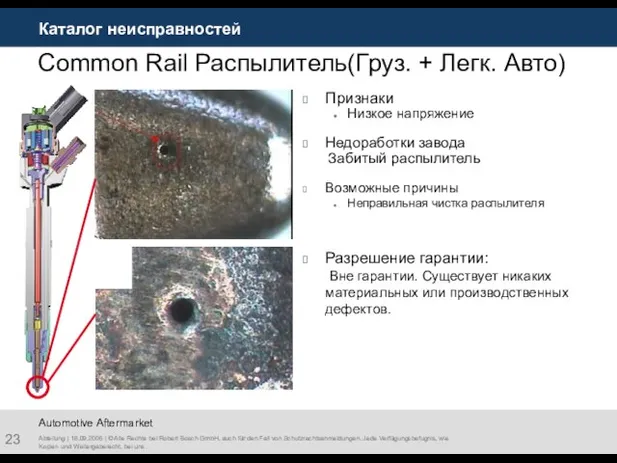 Каталог неисправностей Abteilung | 18.09.2006 | © Alle Rechte bei Robert Bosch