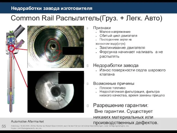 Недоработки завода изготовителя Abteilung | 18.09.2006 | © Alle Rechte bei Robert