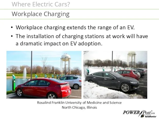 Workplace charging extends the range of an EV. The installation of charging