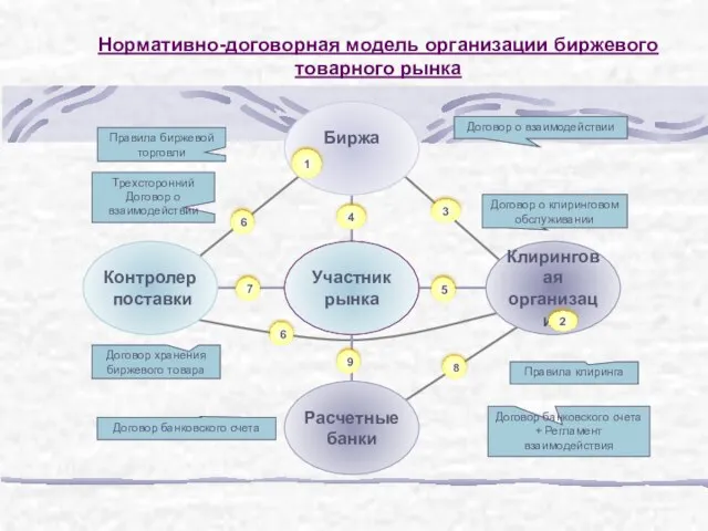 Нормативно-договорная модель организации биржевого товарного рынка