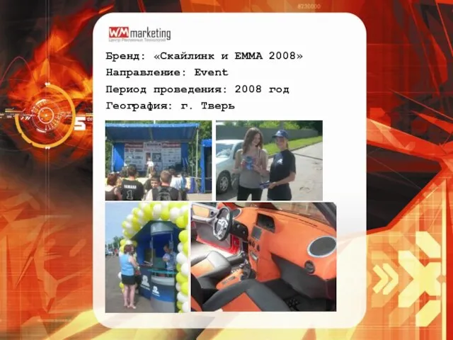 Бренд: «Скайлинк и EMMA 2008» Направление: Event Период проведения: 2008 год География: