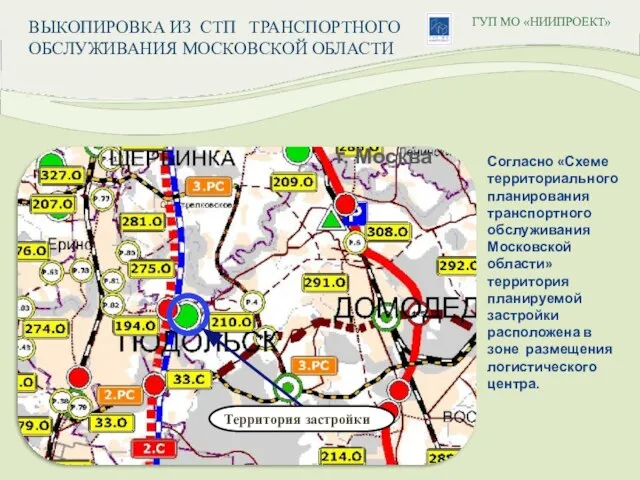 ГУП МО «НИИПРОЕКТ» г. Москва Согласно «Схеме территориального планирования транспортного обслуживания Московской