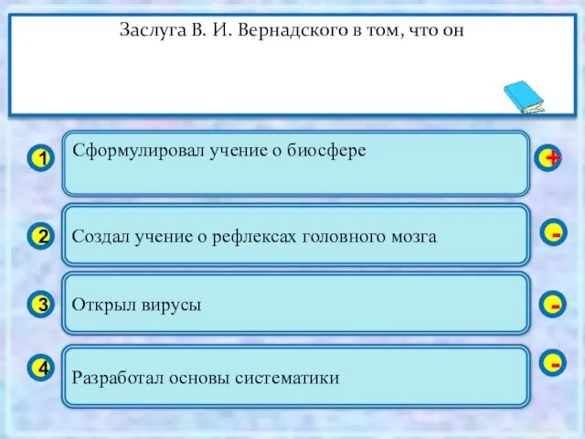 Сформулировал учение о биосфере 1 2 3 4 Создал учение о рефлексах