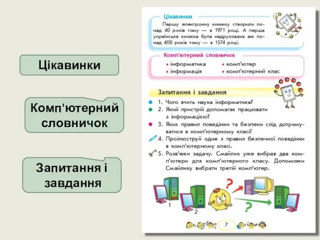 Цікавинки Комп'ютерний словничок Запитання і завдання