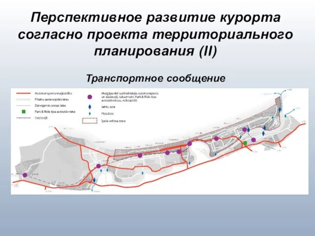 Перспективное развитие курорта согласно проекта территориального планирования (II) Транспортное сообщение