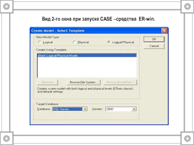 Вид 2-го окна при запуске CASE –средства ER-win.