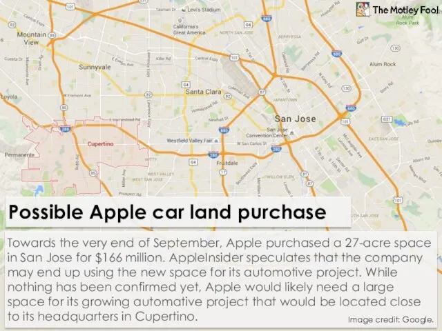 Towards the very end of September, Apple purchased a 27-acre space in